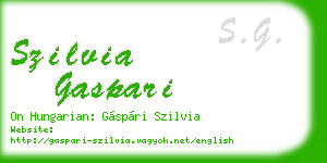 szilvia gaspari business card